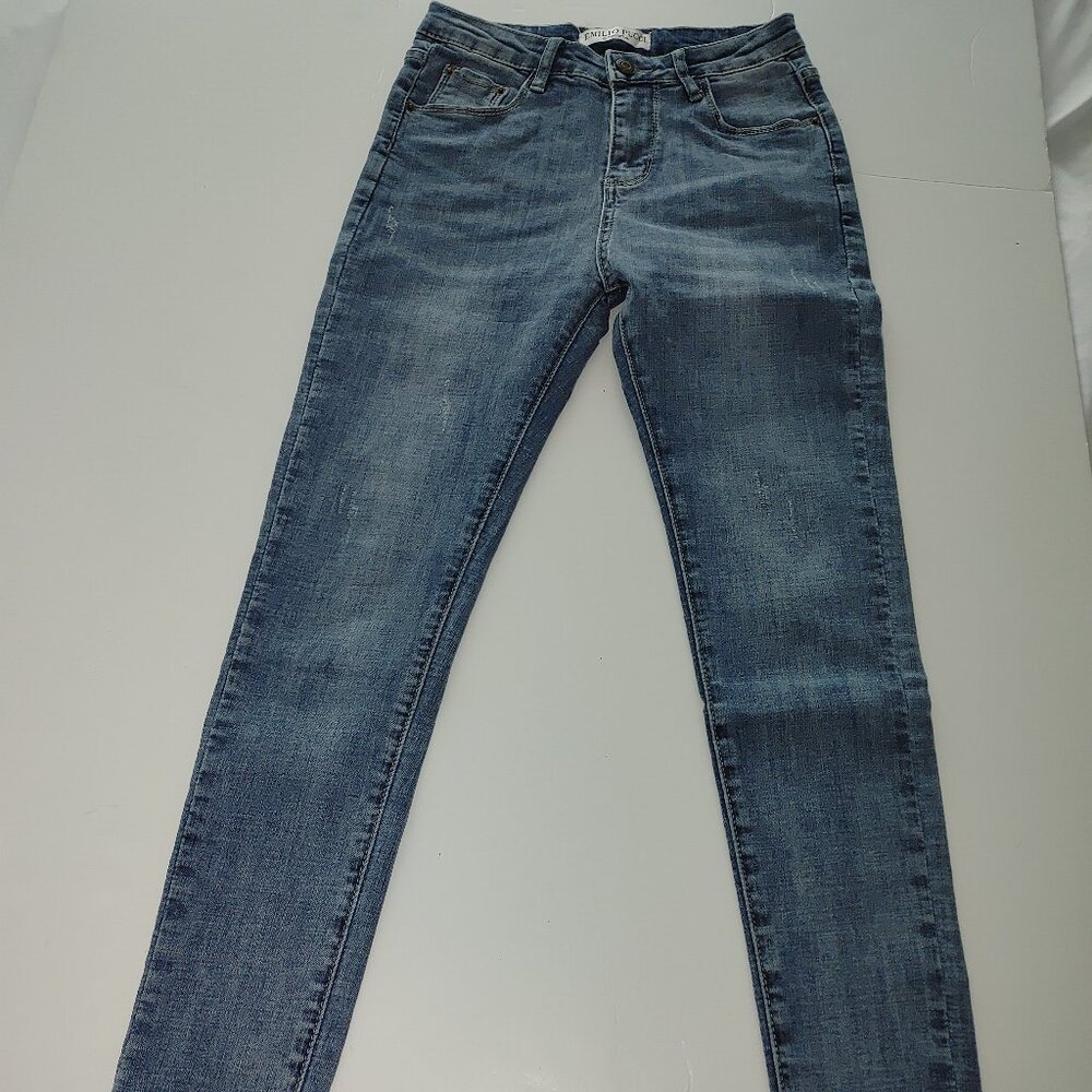 EMILIO PUCCI Woman's High Rise Skinny Distressed Jeans Size 27 Used